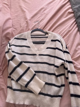 Jersey de rayas beige y negro