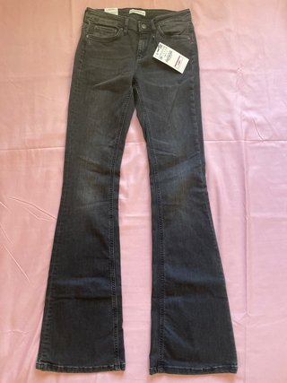Vaqueros Campana Negros Zara Talla 36