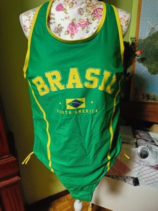 Bañador Brasil Verde y Amarillo
