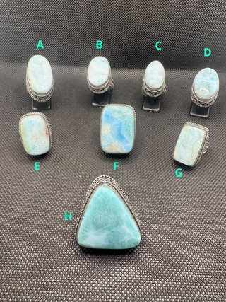 Anillo de Larimar Natural