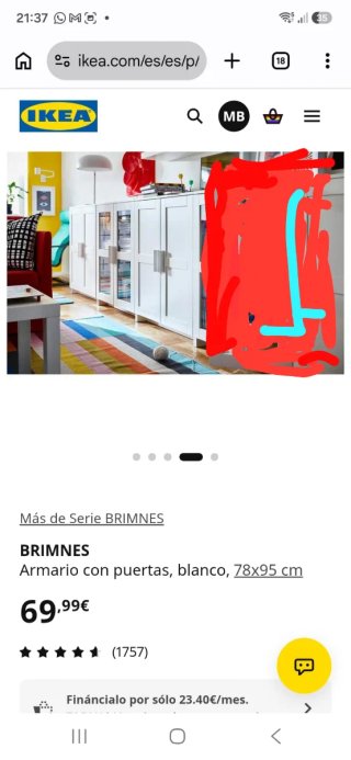 3 Módulos Aparador Ikea Brimnes