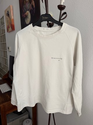 Sudadera Mango Blanca Talla L
