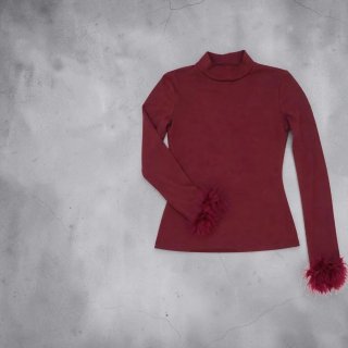 Camisa Manga Larga con Detalles de Plumas