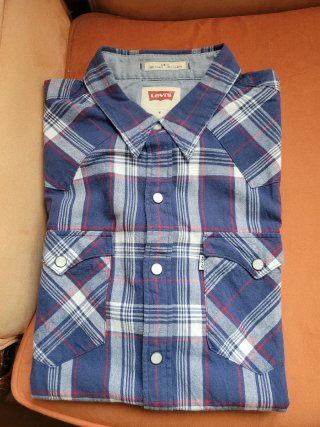 Camisa Levi's de cuadros azul Talla M y pantalon.