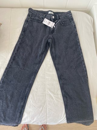Pantalón Negro con Brillos Mango Talla M