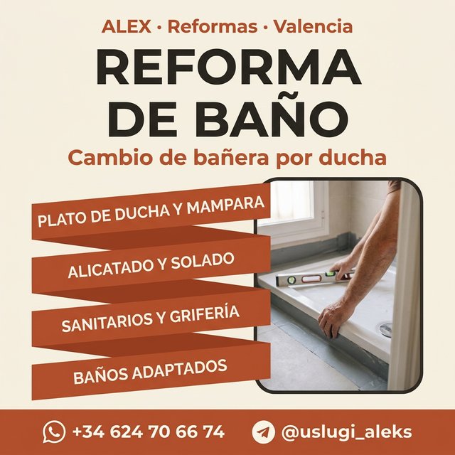 Reforma de baño y cambio de bañera por ducha