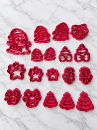 Pack 18 Cortadores para arcilla polimérica Navidad