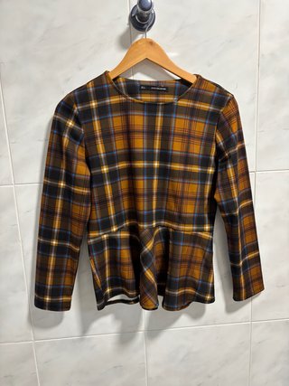 Camiseta Peplum Sfera Cuadros Talla L