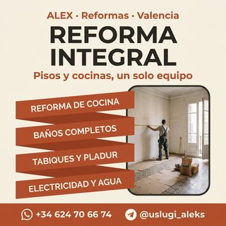 Reforma integral de pisos, cocinas y pladur