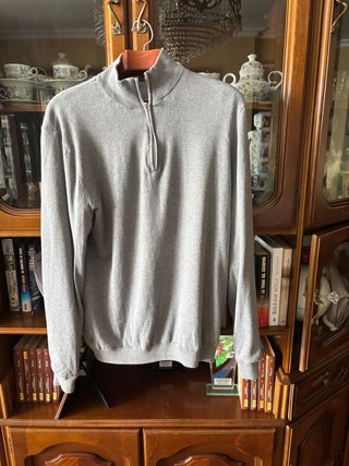 Jersey Gris con Cremallera gris Talla L