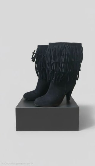 Botines Negros con Flecos