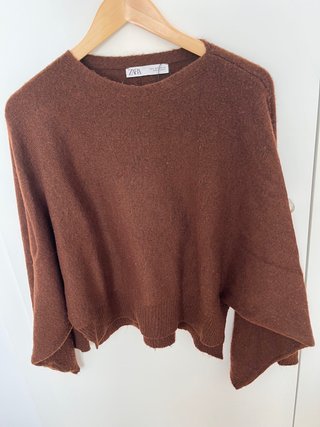 Jersey de punto marrón Zara