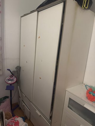 Armario Juvenil Blanco con Puertas Correderas