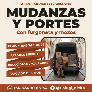 Mudanzas y portes en Valencia con furgoneta