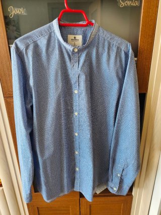 Camisa Springfield Manga Larga Azul Talla L