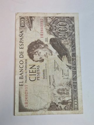 BILLETE 100 PESETAS 1965