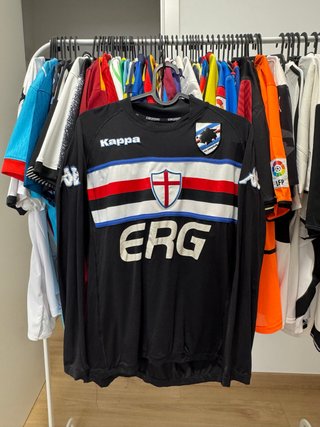 Camiseta Sampdoria Kappa Negra Long Sleeve