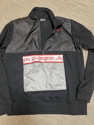 Sudadera Kappa Negra y Gris Talla S