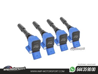 KIT DE 4 BOBINAS DE ENCENDIDO RACING LINE AUDI S3 8V / LEON 5F CUPRA / VW GOLF 7 GTI / R - 1.8 / 2.0 TFSI - AZUL