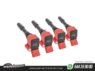 KIT DE 4 BOBINAS DE ENCENDIDO RACING LINE AUDI S3 8V / LEON 5F CUPRA / VW GOLF 7 GTI / R - 1.8 / 2.0 TFSI - ROJO