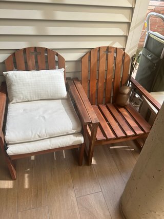 2 Sillones de Madera para Jardín sin cojines