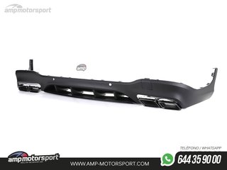 DIFUSOR TRASERO CON COLAS NEGRAS PARA MERCEDES GLC X253 NEGRO MATE