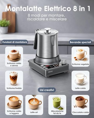 Montalatte Elettrico Professionale 8 in 1
