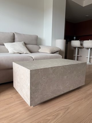 Mesa de centro efecto mármol beige