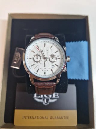 Reloj LIGE Hombre Marrón-Plata