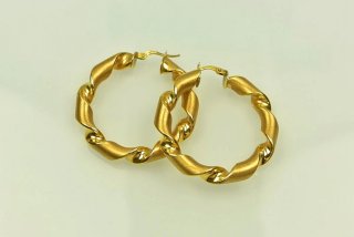Pendientes Aros Espiral Oro 18k