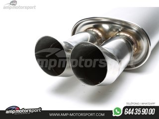 SILENCIOSO UNIVERSAL DOBLE SALIDA REDONDA TIPO DTM 2x76MM