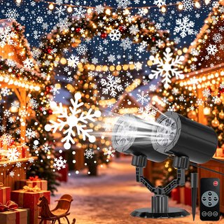 Proyector Navidad Doble Cabezal Copos Nieve