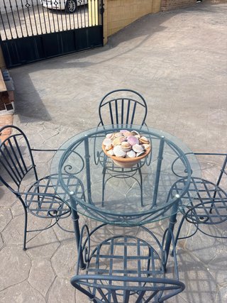 Conjunto de Mesa y 4 Sillas de Terraza