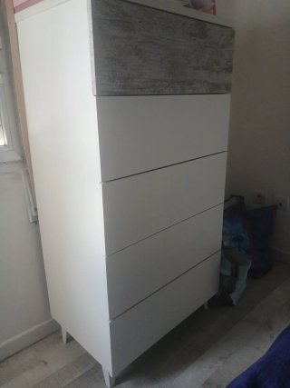 Cómoda de 5 cajones blanca