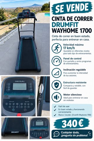 Cinta de Correr Cecotec Drumfit Wayhome 1700