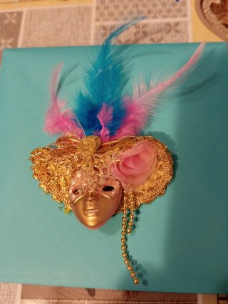 Magnete Maschera Veneziana con Piume