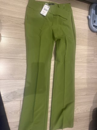 Pantalones Mango Verdes Talla S