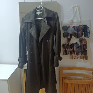 Gabardina Zara Marrón Oscura Talla S