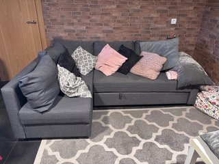 Sofá Cama con Chaiselongue Gris