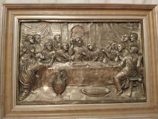 Cuadro Antiguo Relieve La Última Cena