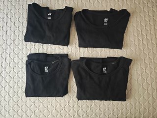 Pack 4 Camisetas Deportivas H&M Sport Negras