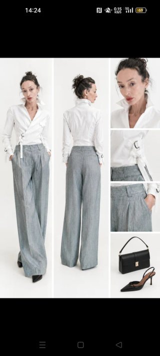 Pantalones MNG Gris azulado
