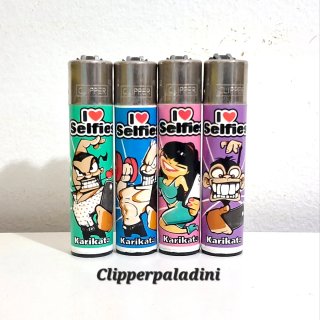 Set di 4 Accendini Clipper Karikato