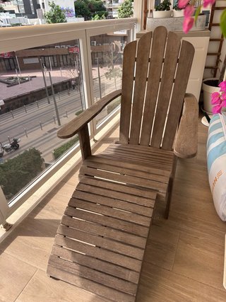 Silla Adirondack de Madera con Reposapiés