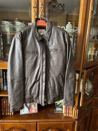 Cazadora de piel GEOX respira marrón Talla L