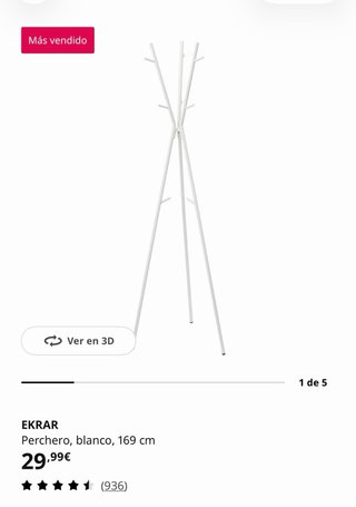 Perchero IKEA Ekrar Blanco