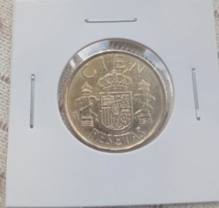 100 Pesetas 1986. Lis abajo.