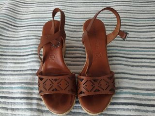 Sandalias de Piel con Cuña Sancha Fontán Talla 37