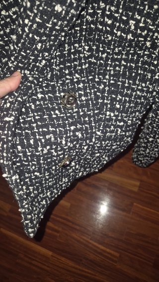 Americana corta de Tweed Negro y Blanco