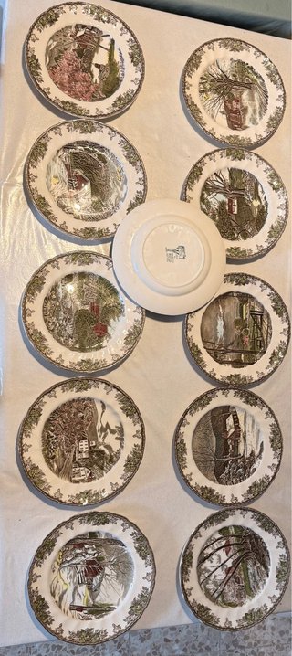 Colección 11 Platos de Loza Inglesa